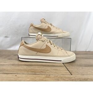 Nike Court Legacy Beige Tan Leather Low Top Sneakers DH3161-107 Womens 9